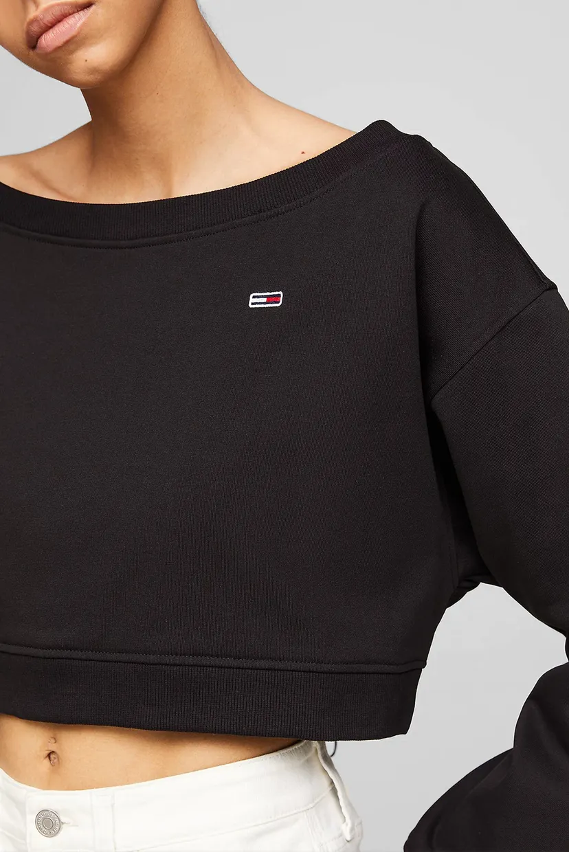 Женский черный свитшот TJW CRP OFF SHOULDER CREW 4