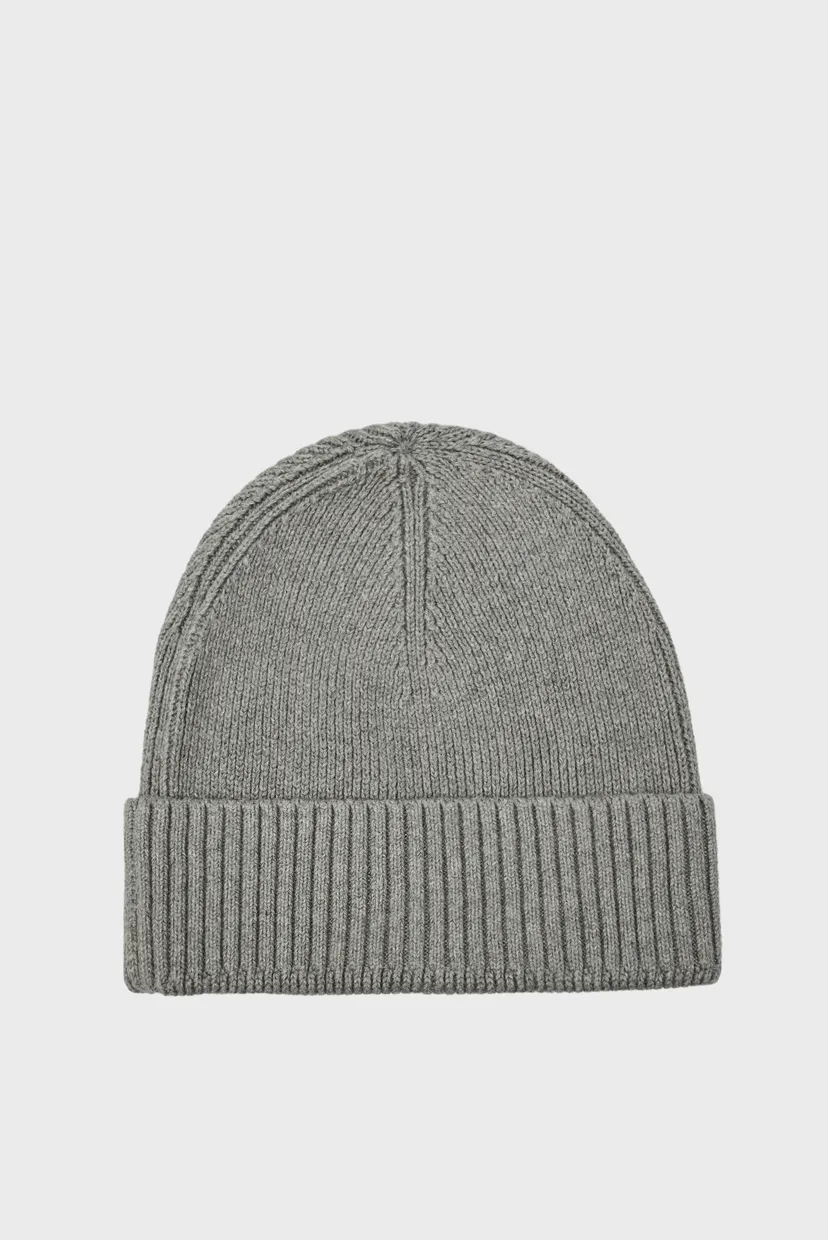 Мужская серая шапка TH FLAG PIMA COTTON BEANIE 3