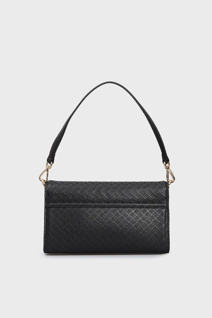 Жіноча чорна сумка з візерунком TH ETERNITY SHOULDER BAG MONO 4