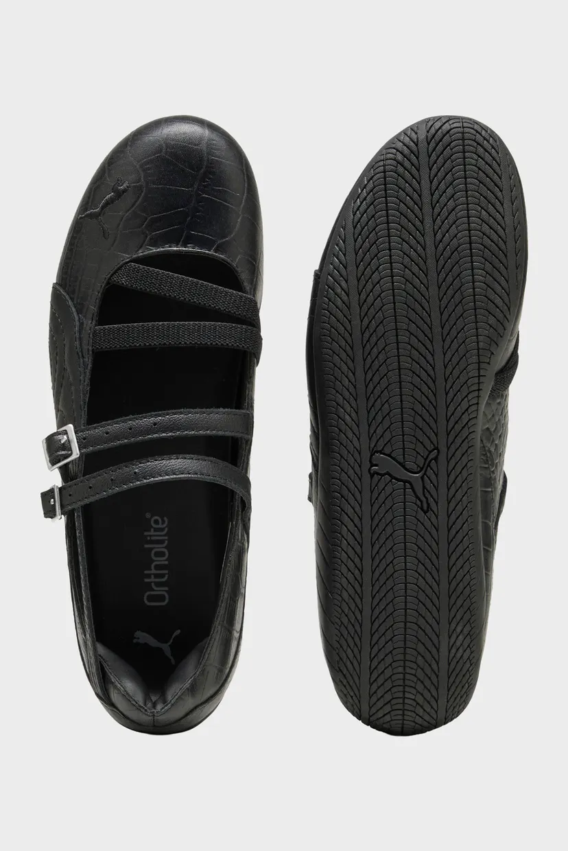 Жіночі чорні балетки Speedcat Ballet Croc Print Sneakers Women 4