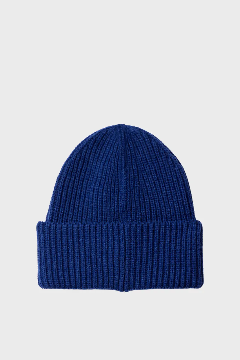 Детская синяя шапка MONOGRAM RIB BEANIE 3