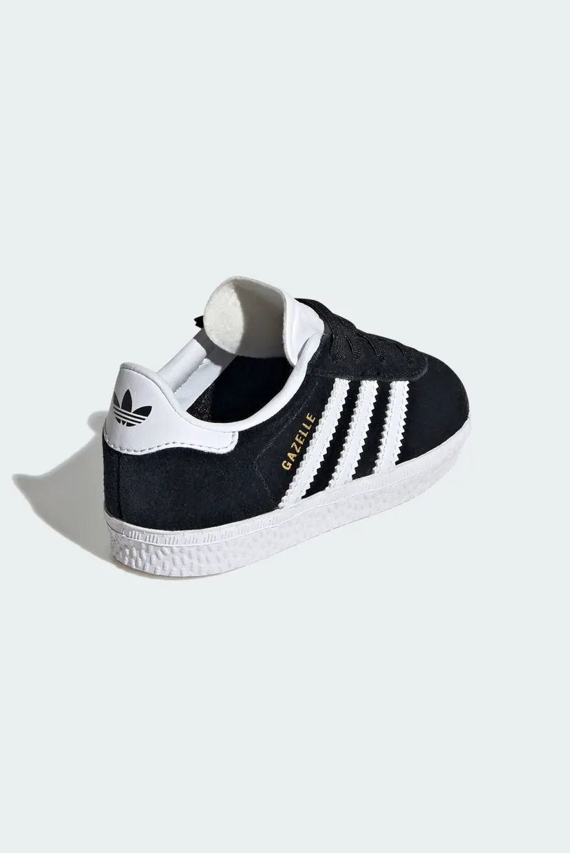 Дитячі чорні замшеві кросівки Gazelle Comfort Closure Elastic Laces Kids 5