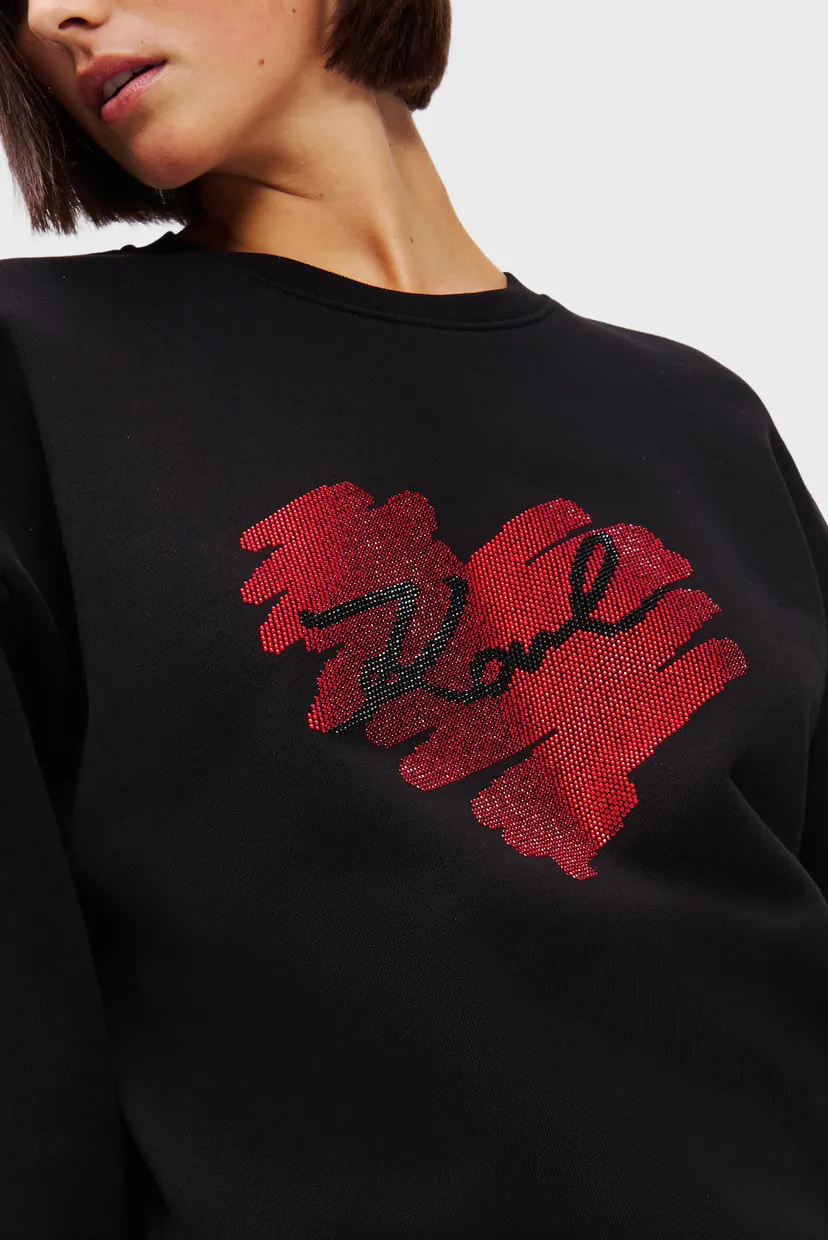 Жіночий чорний світшот HEARTS RS SWEATSHIRT 4