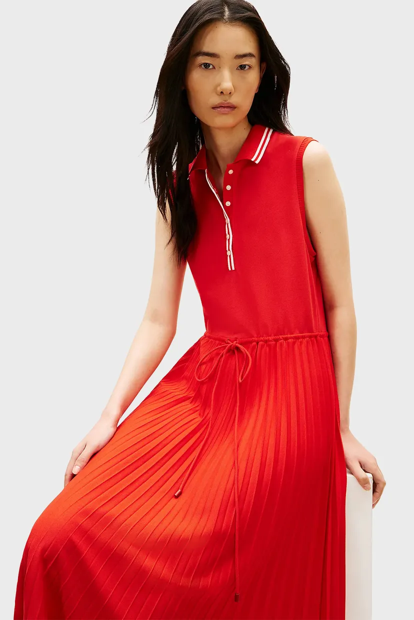 Женское красное платье 1985 PLEATED 4