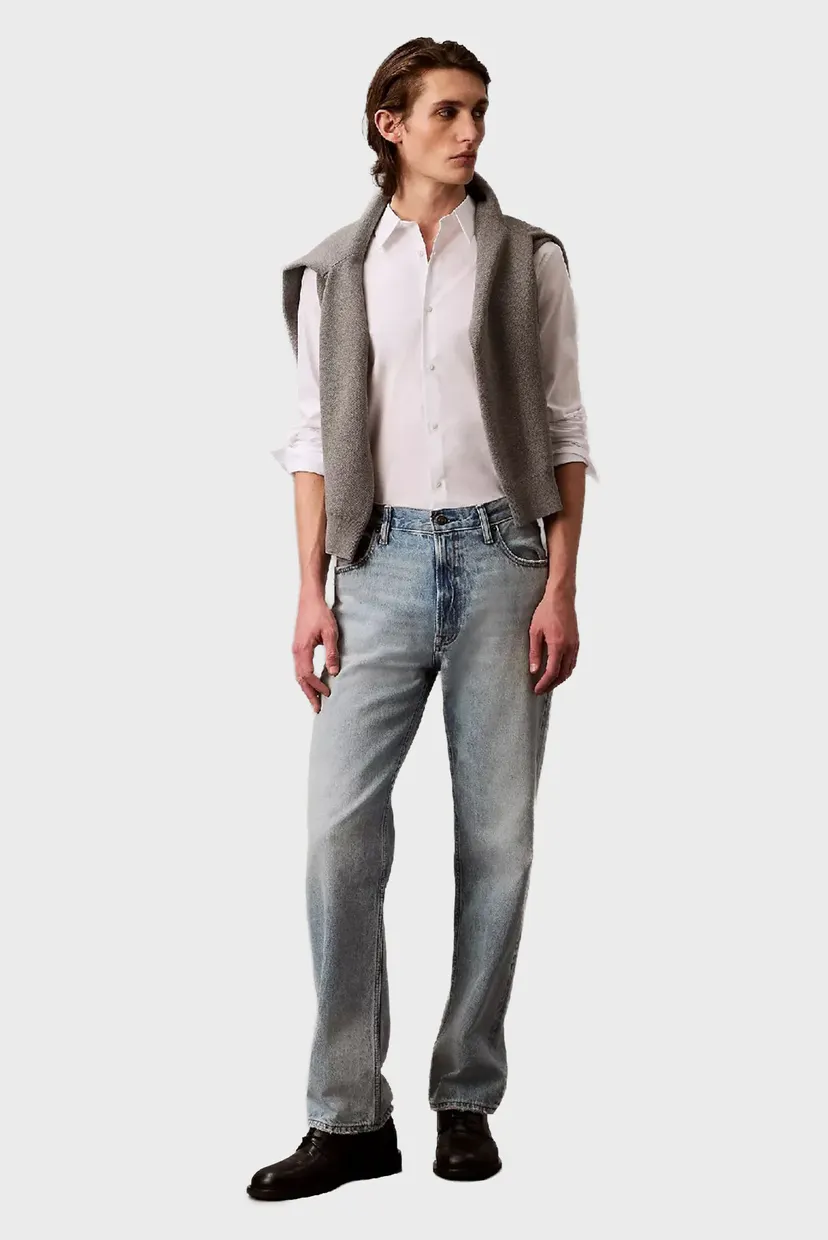 Мужская белая рубашка SOLID STRETCH SLIM 4