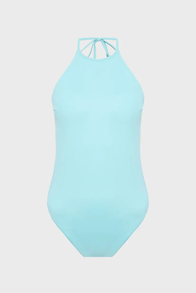 Женский голубой купальник HIGH NECK ONE PIECE-RP 7