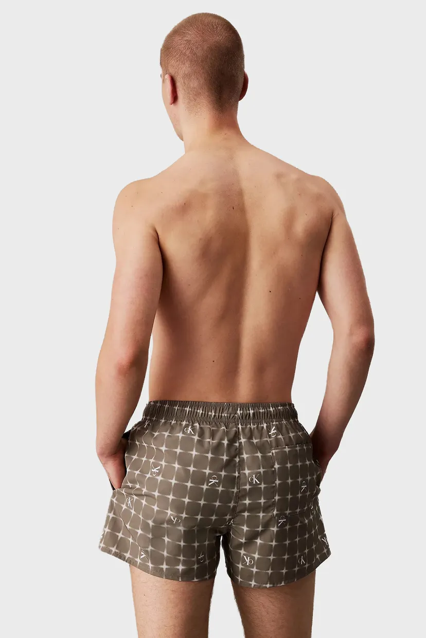 Чоловічі оливкові плавальні шорти з візерунком SHORT DRAWSTRING-PRINT 3
