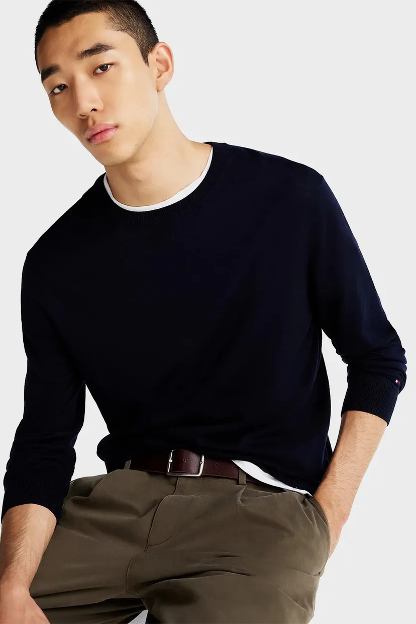 Чоловічий темно-синій джемпер DC COTTON LYOCELL CREWNECK 4