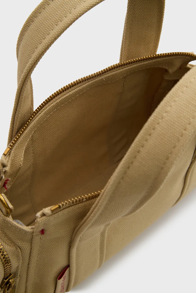 Жіноча бежева сумка WEBBING STRAP CANVAS POCKET BAG 5