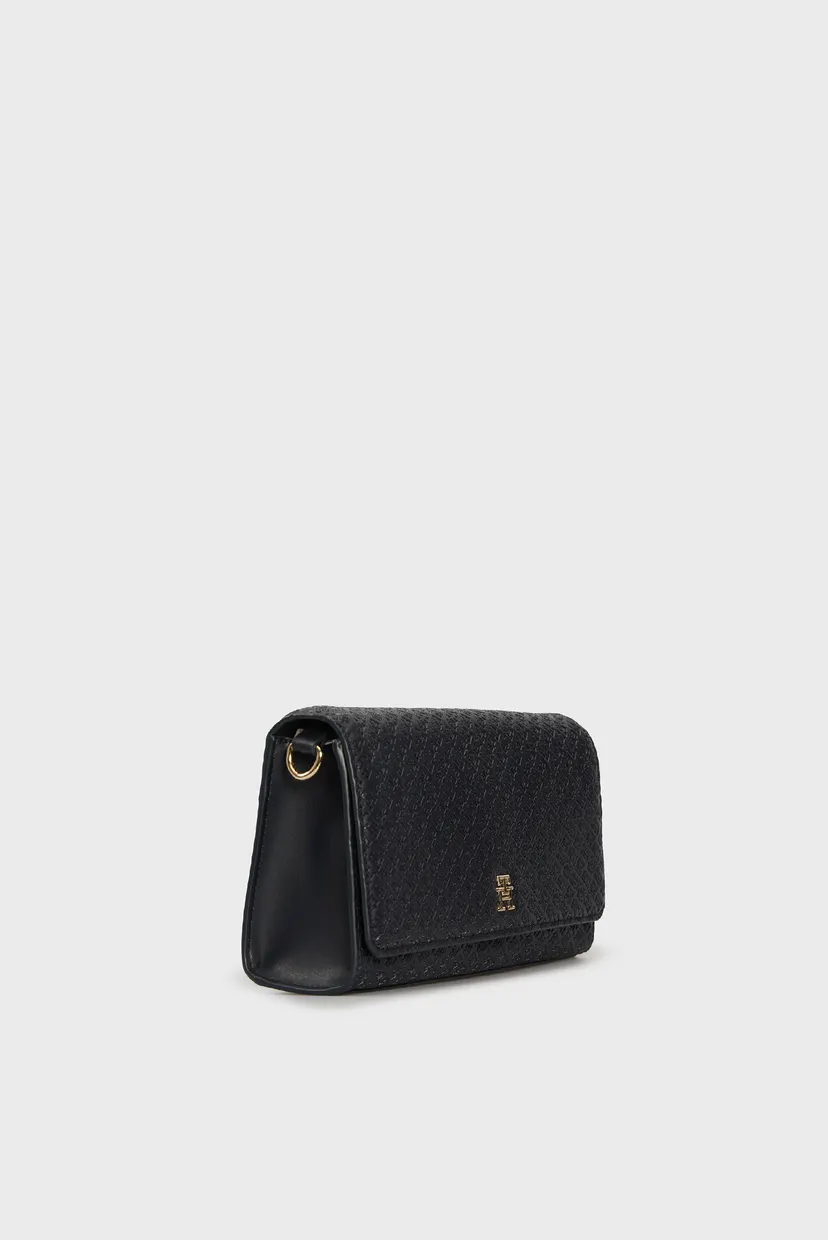 Женская темно-синяя сумка с узором TH ETERNITY SHOULDER BAG MONO 3