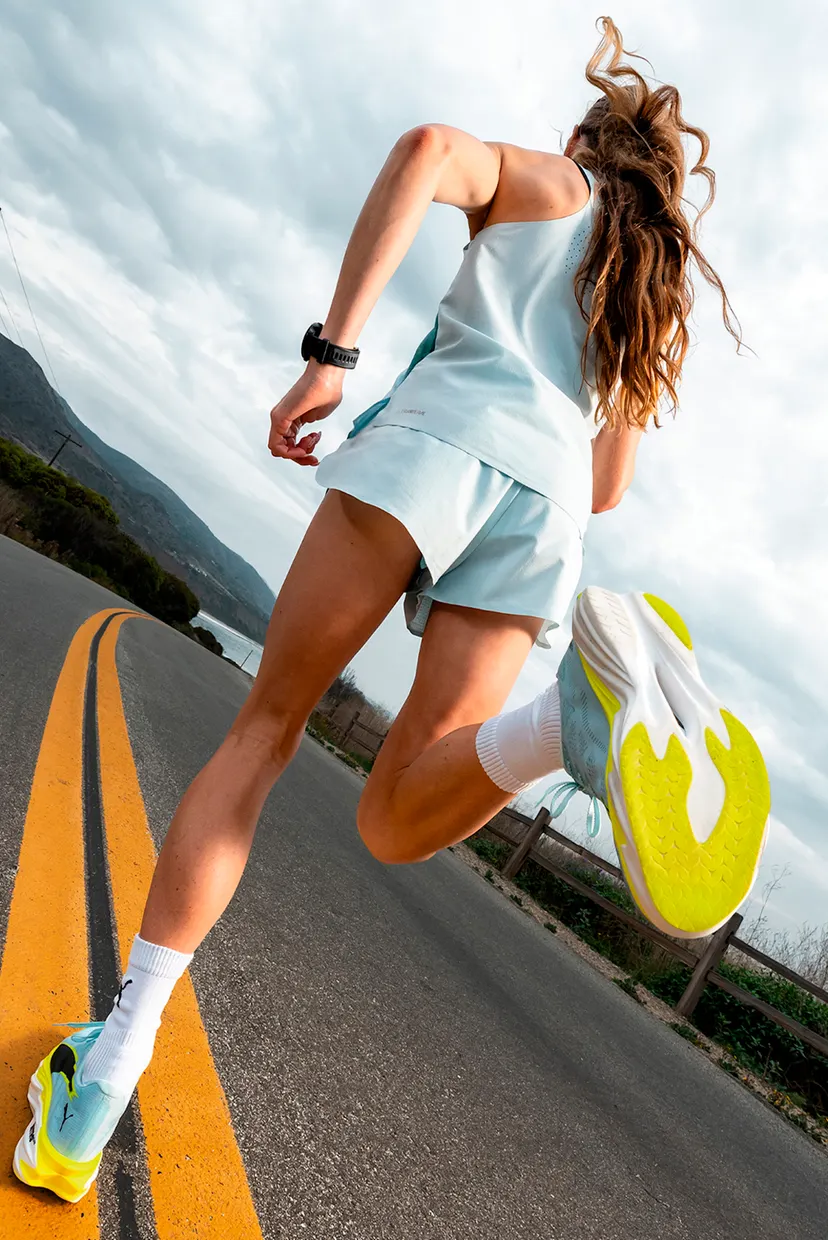 Женская голубая майка Lightspeed ULTRAWEAVE Graphic Running Singlet Women 4