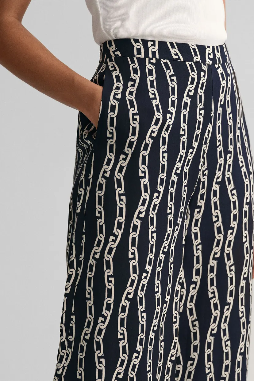 Жіночі темно-сині брюки з візерунком CHAIN PRINT WIDE 3