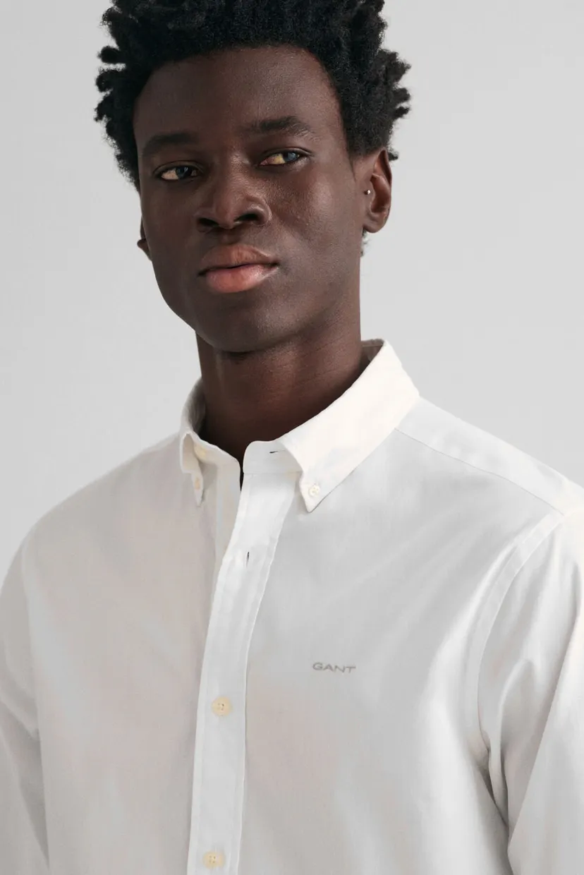 Мужская белая рубашка REG PINPOINT OXFORD SHIRT 4