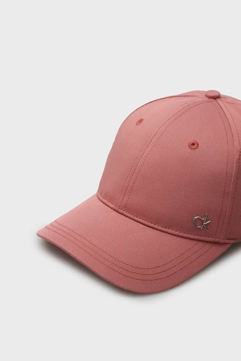 Женская розовая кепка CK METAL COTTON CAP 4