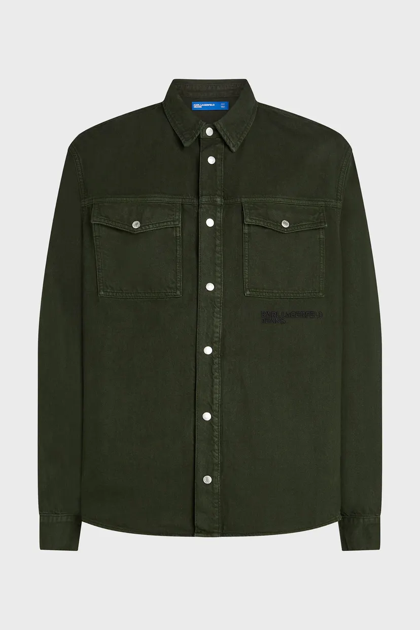 Мужская темно-зеленая рубашка overshirt 5