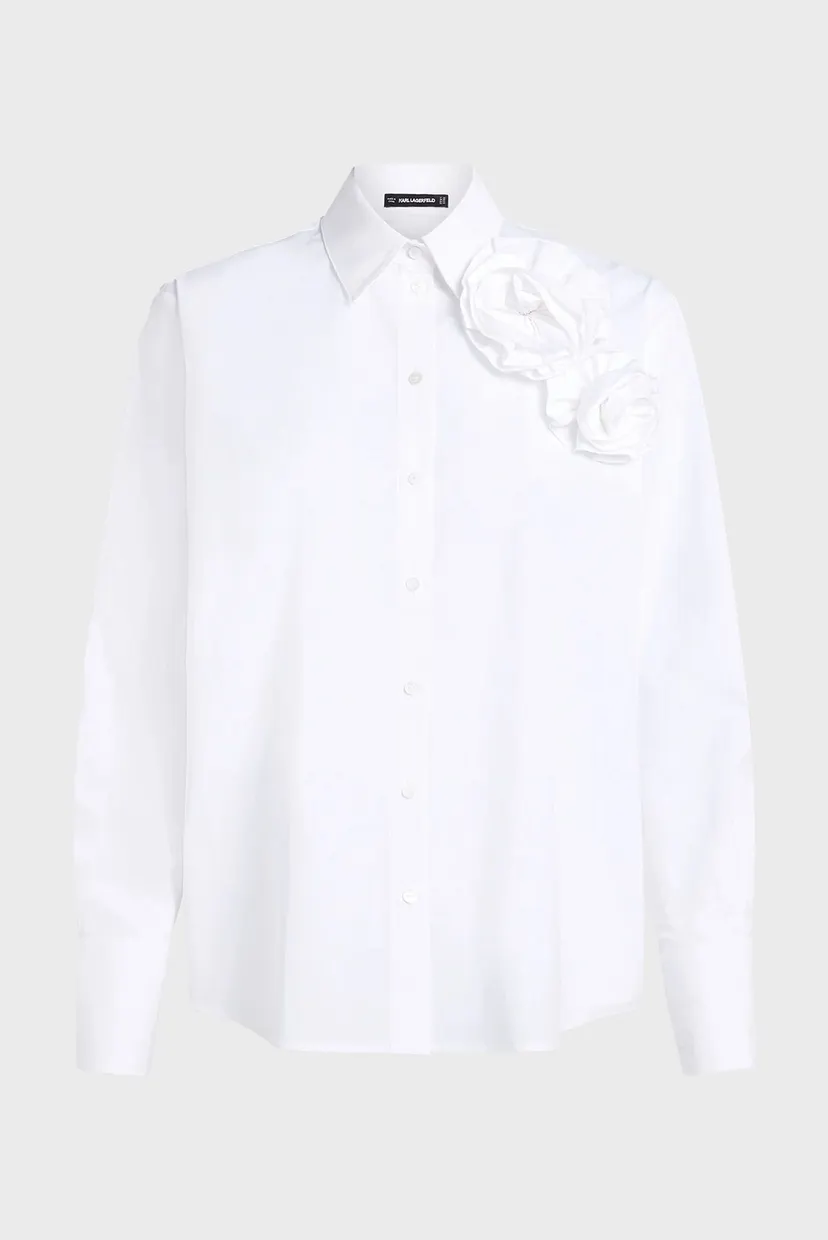 Жіноча біла сорочка FLOWER POPLIN BLOUSE 5