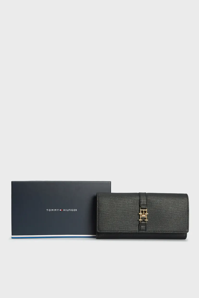 Женский черный кошелек TH PLUSH LARGE FLAP WALLET 5