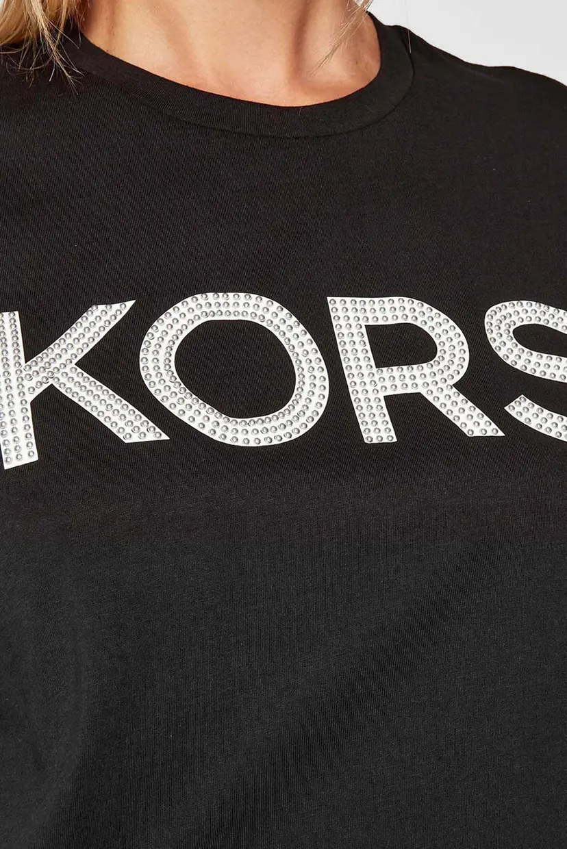 Жіноча чорна футболка KORS STUD SMRCAMP TEE 4