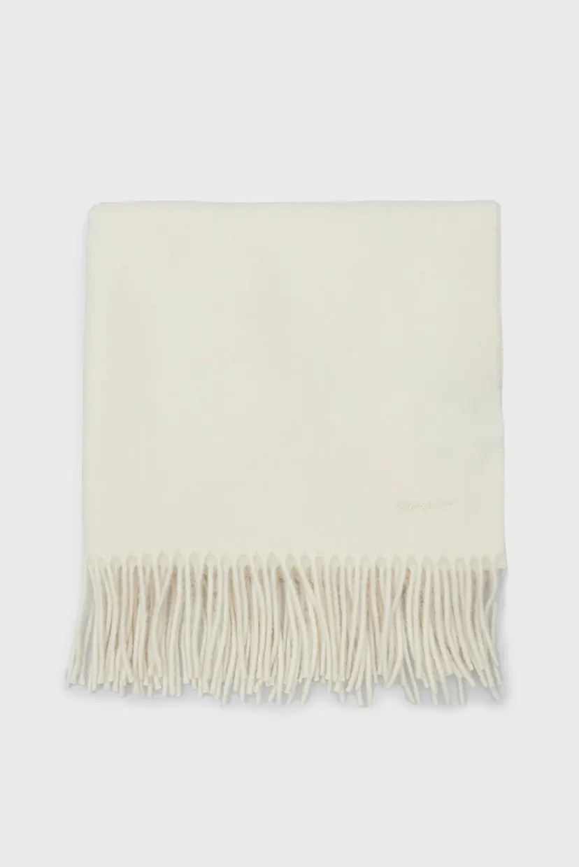 Женский белый шерстяной шарф WOOL WOVEN SCARF 3