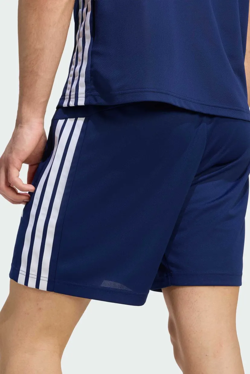 Чоловічі сині шорти WORKOUT ESSENTIALS BASE 3-STRIPES PIQUE 7inch 5