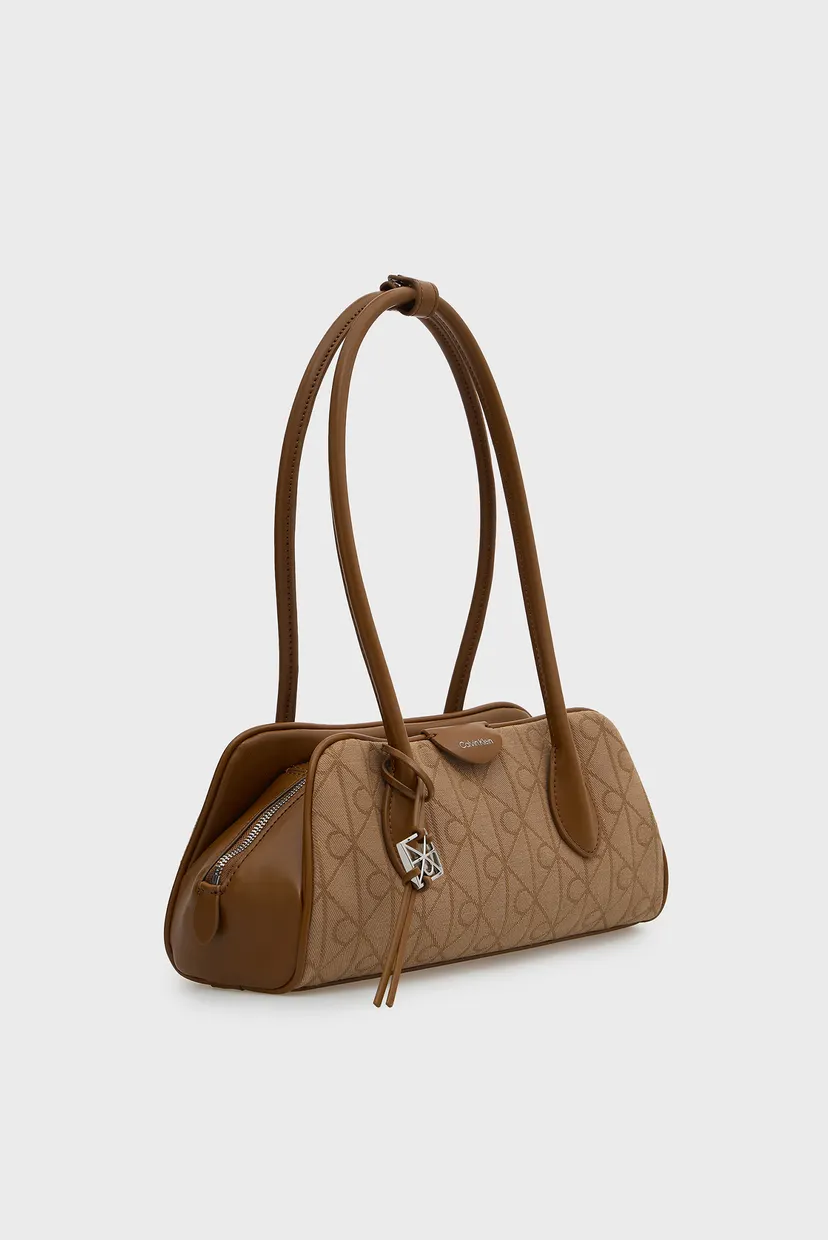 Женская бежевая сумка EMBLEM TRIO JACQUARD SHOULDER 3