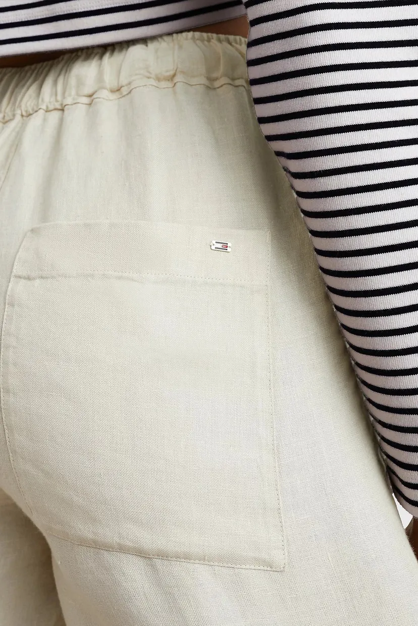 Женские бежевые льняные шорты CASUAL LINEN 4
