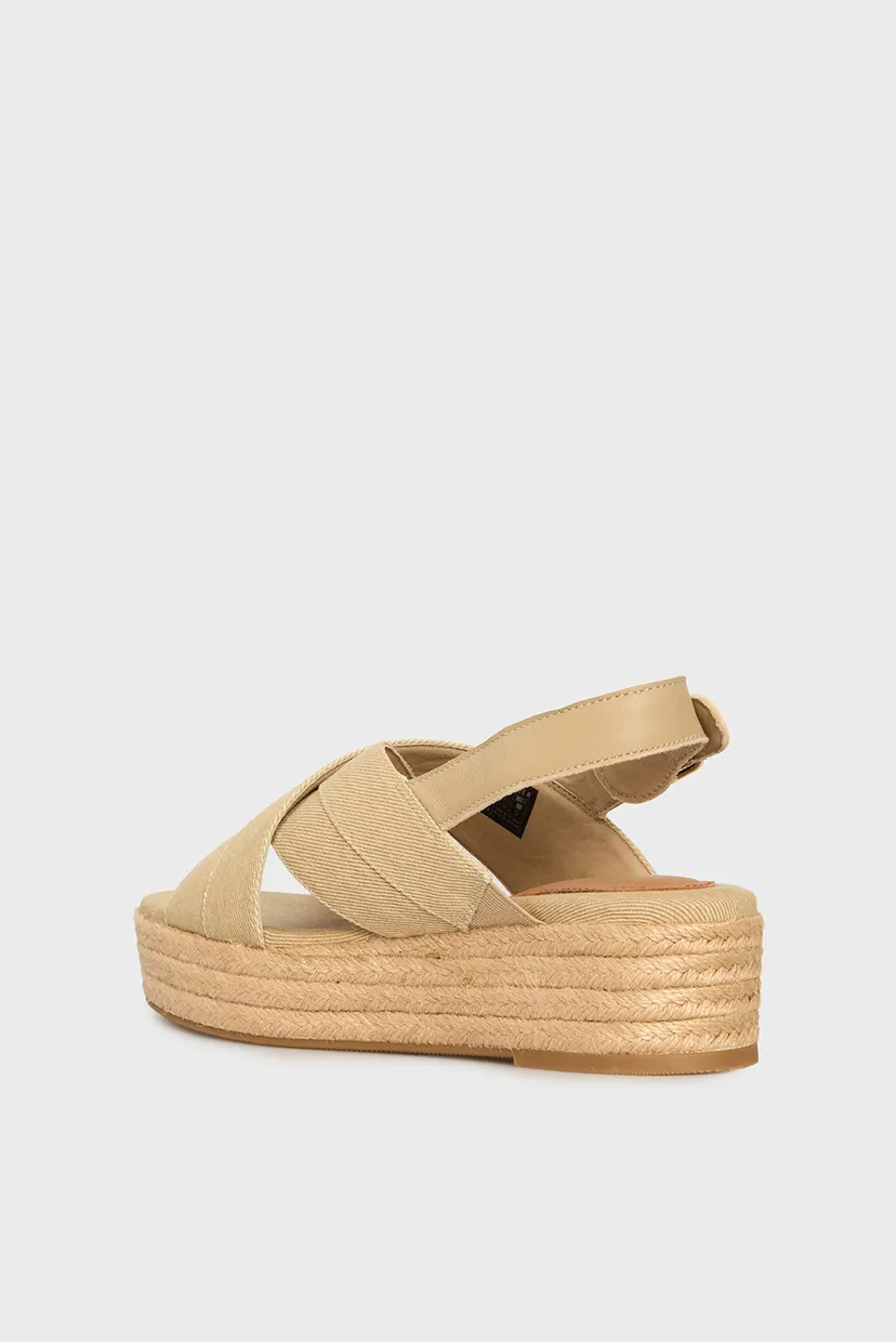Жіночі бежеві сандалі DENIM ESPADRILLE PLATFORM SANDAL 5
