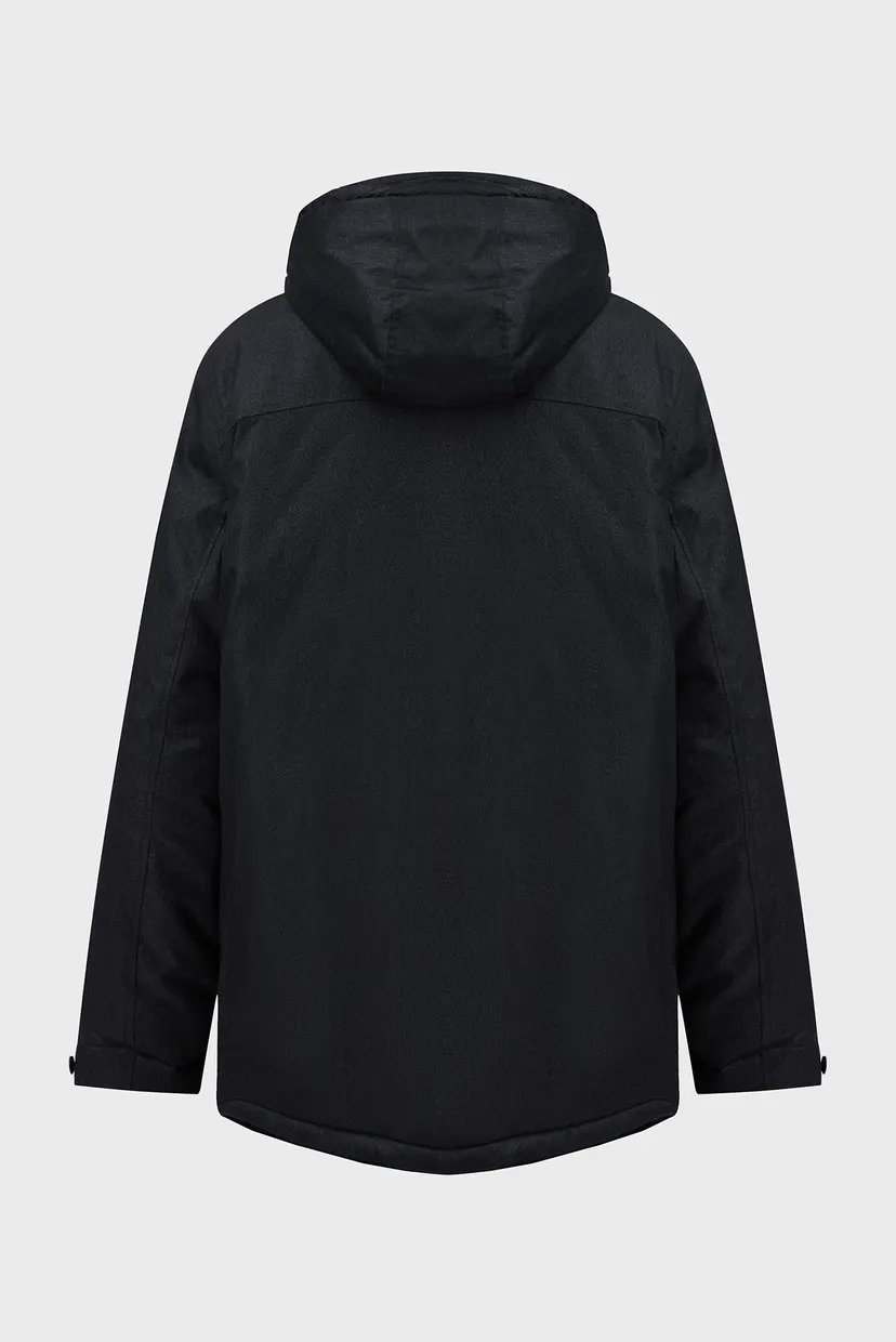 Мужская черная парка HERRINGBONE MELANGE 4