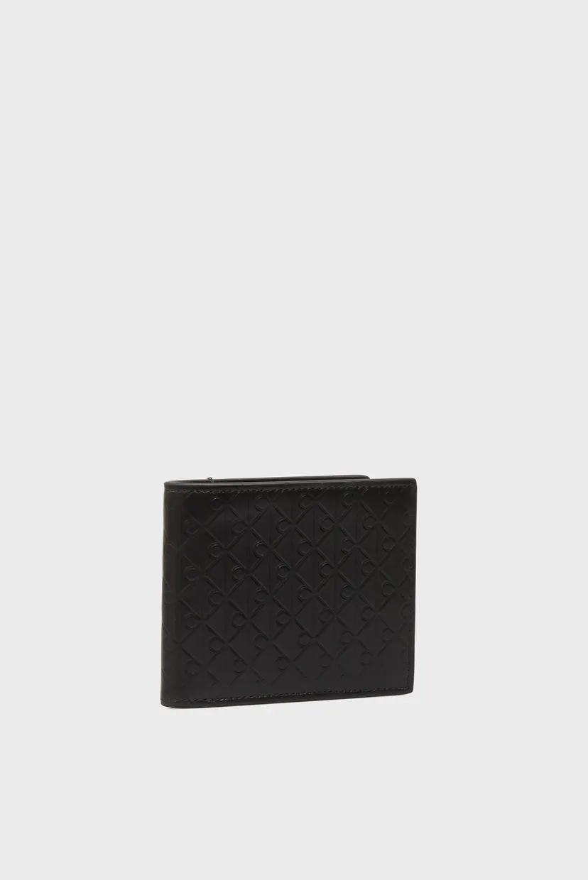 Чоловічий чорний шкіряний гаманець EMBOSSED 3