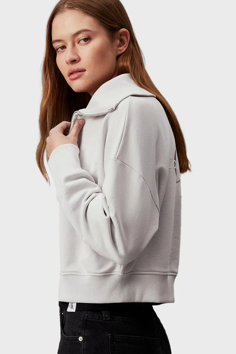 Женская серая спортивная кофта DIFFUSED MONOLOGO ZIP-THROUGH 3