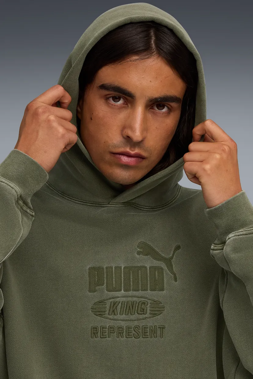 Мужское оливковое худи PUMA x REPRESENT Hoodie Men 4
