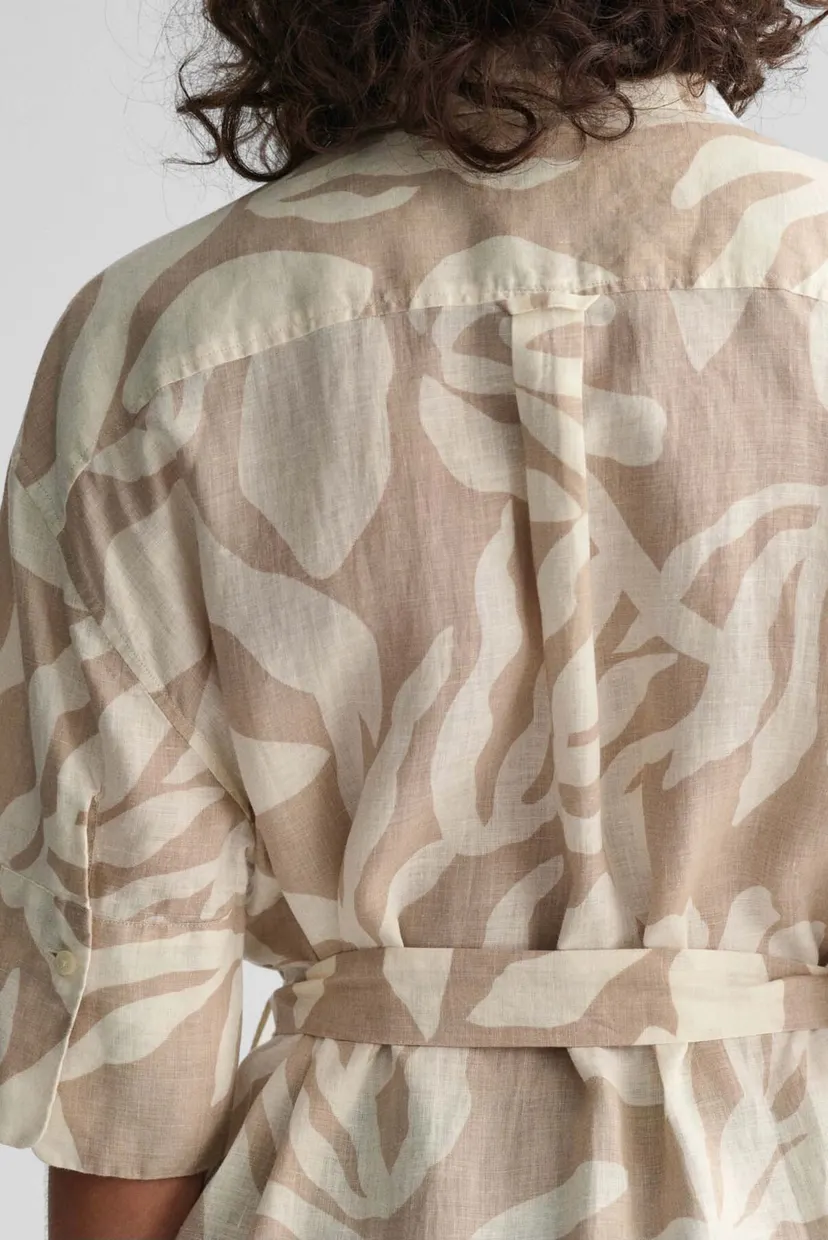Жіноча бежева лляна сукня з візерунком REL PALM PRINT LINEN 5