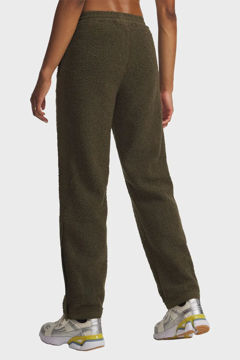 Женские оливковые спортивные брюки UA High Pile Fleece Pants 3