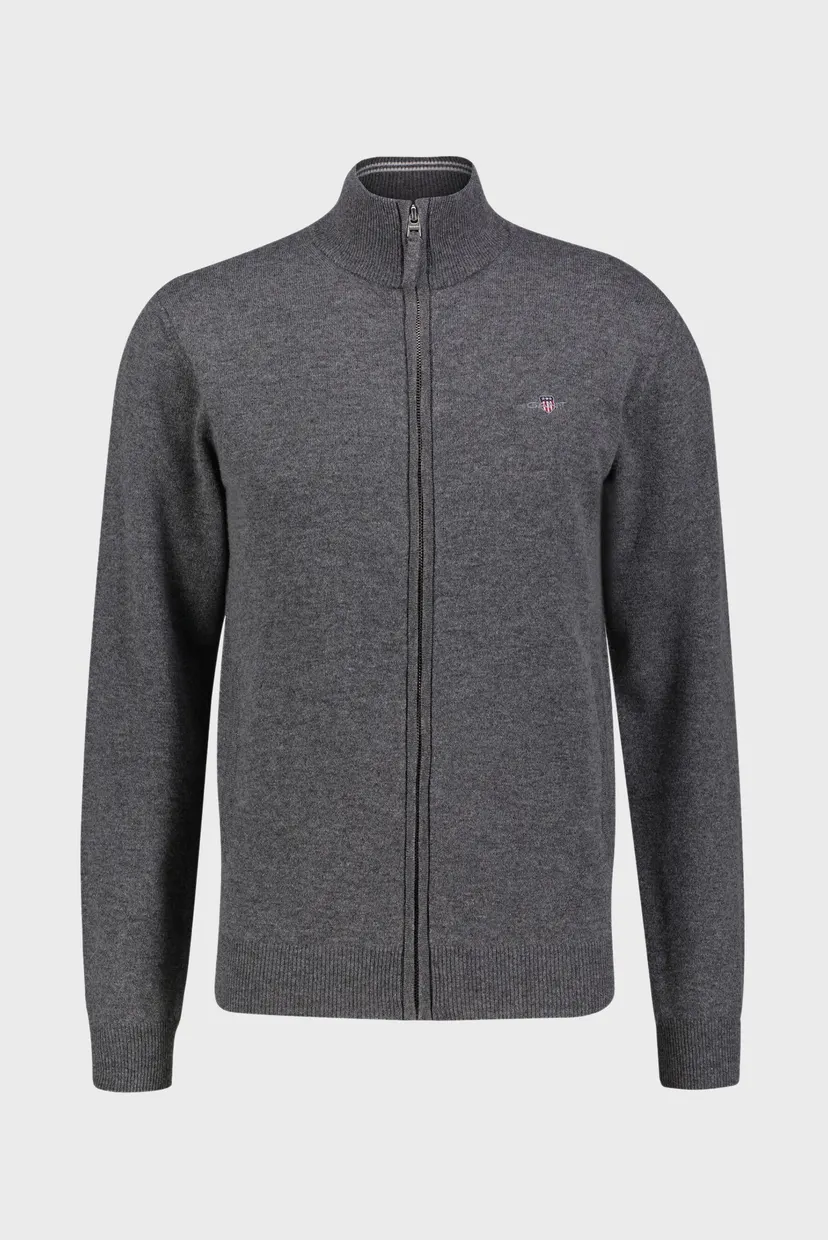 Чоловчий сірий вовняний кардиган SUPERFINE LAMBSWOOL ZIP 5