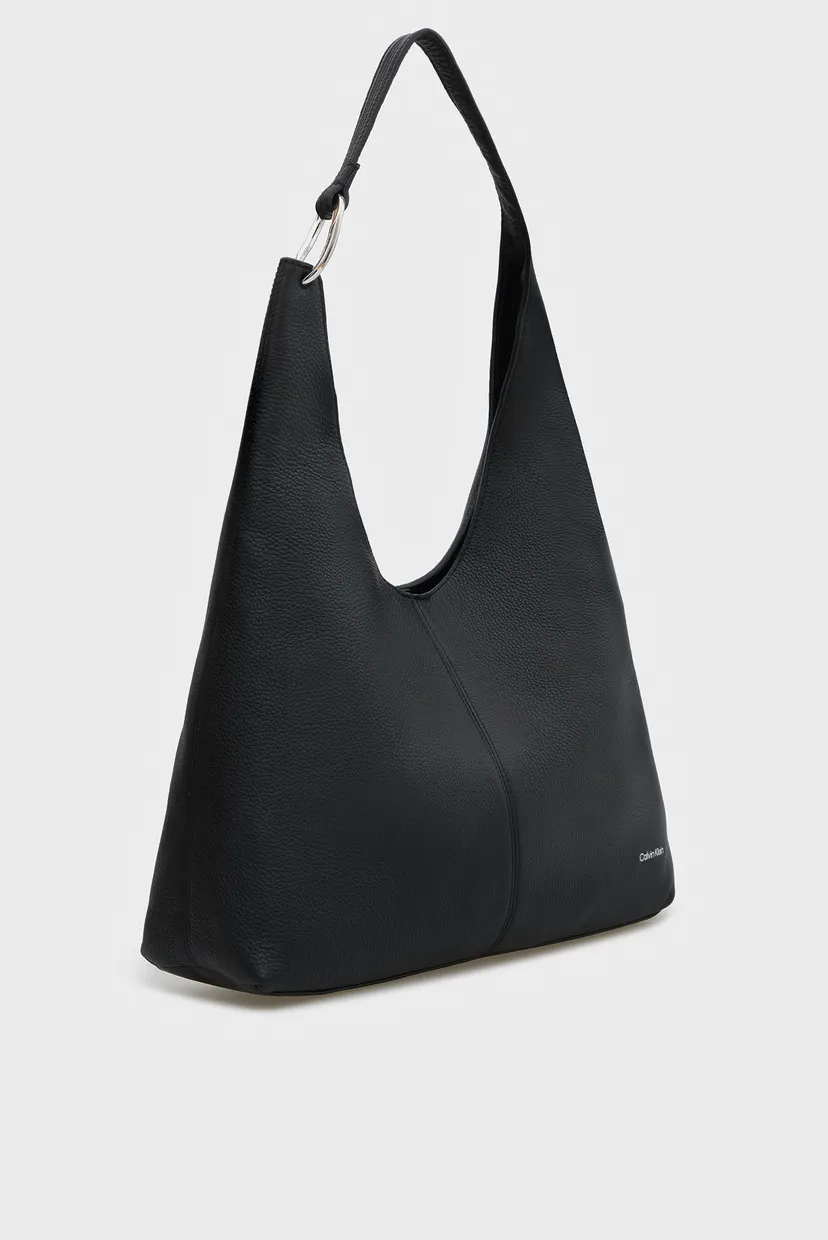 Женская черная кожаная сумка SLOUCHY LEATHER MD SHOULDER 3