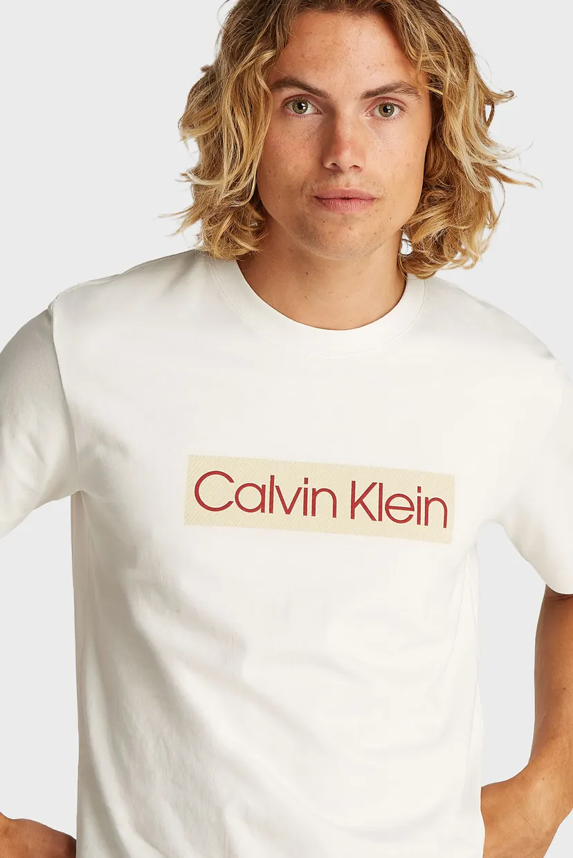 Мужская белая футболка CALVIN KLEIN LABEL PRINT 4