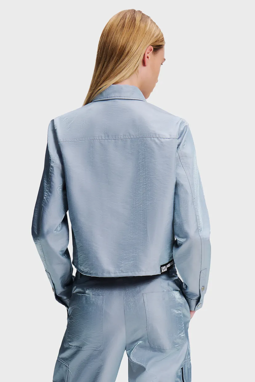 Женская голубая рубашка klj boxy iridescent shirt 3