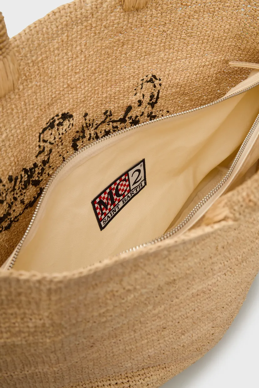 Женская бежевая сумка RAFFIA BEACH 5