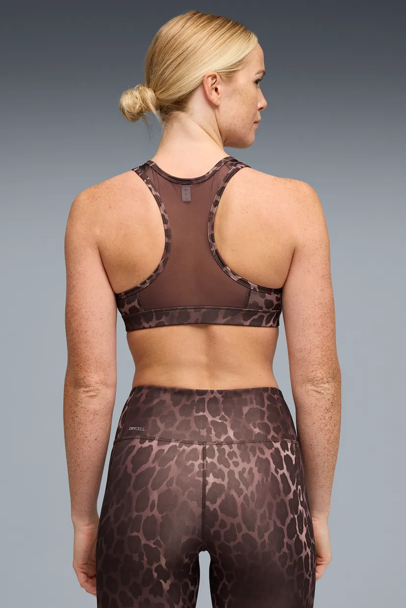 Женский коричневый топ с узором 4KEEPS Medium Support Sports Bra Women 3