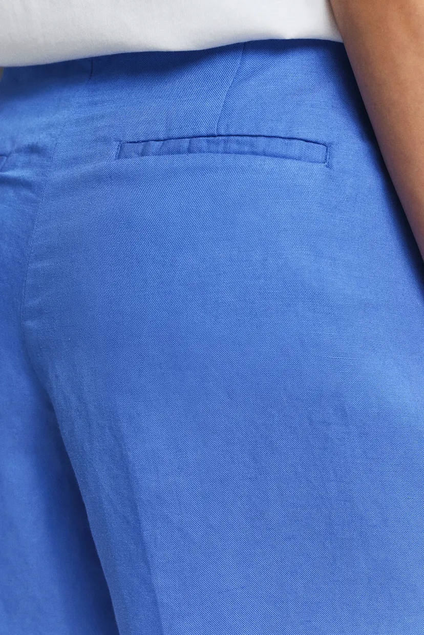 Женские синие льняные шорты TAILORED LINEN SHORTS 5