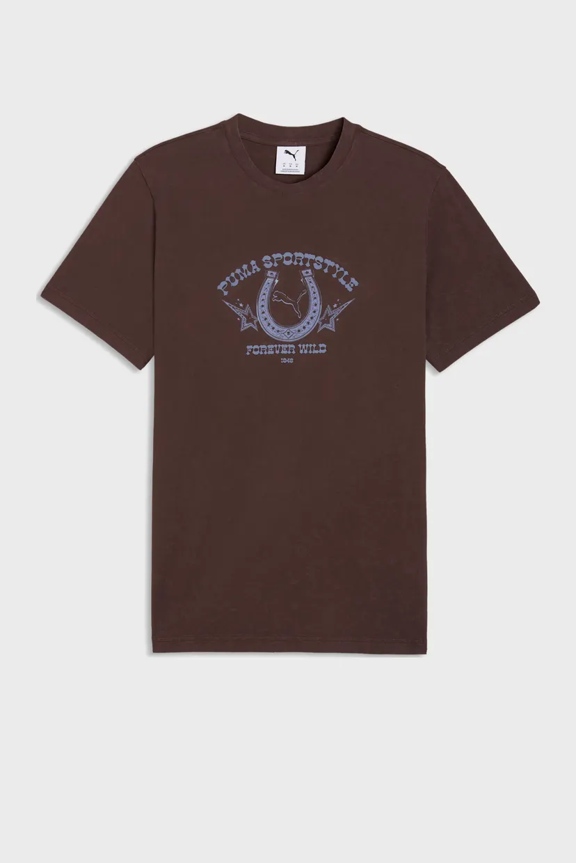 Чоловіча коричнева футболка Graphic Retro Washed Tee Men 4