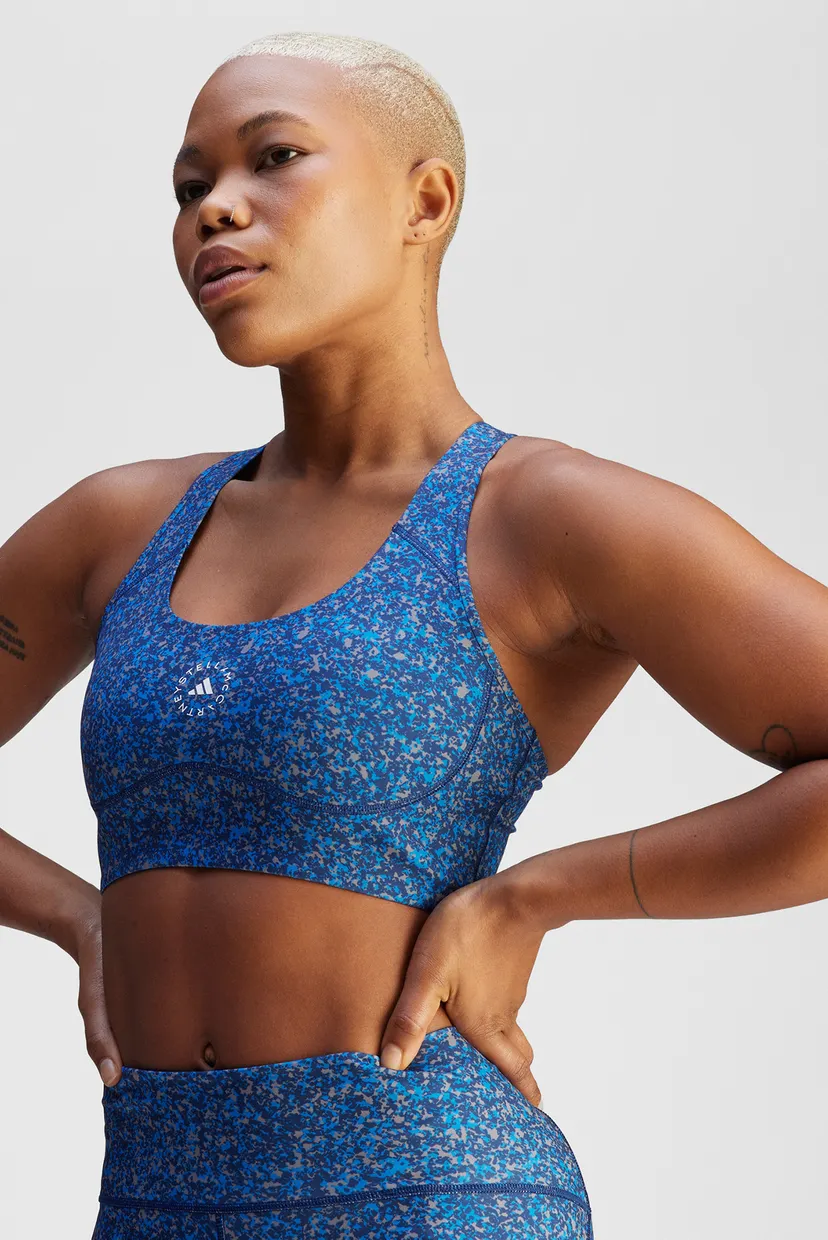 Жіночий синій топ з візерунком adidas by Stella McCartney TruePurpose Power Impact Printed Training 4