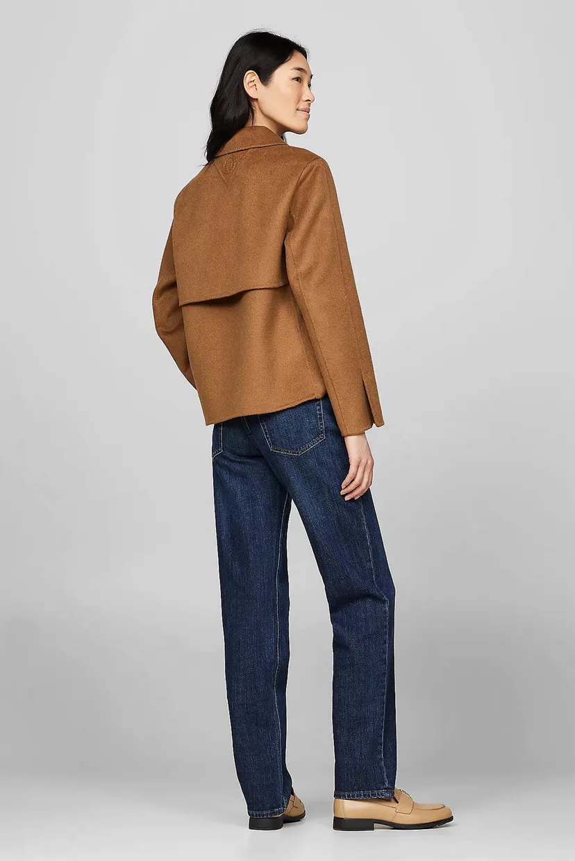 Жіноче коричневе вовняне пальто MD DF WOOL BLEND SHORT SB TRENCH 3