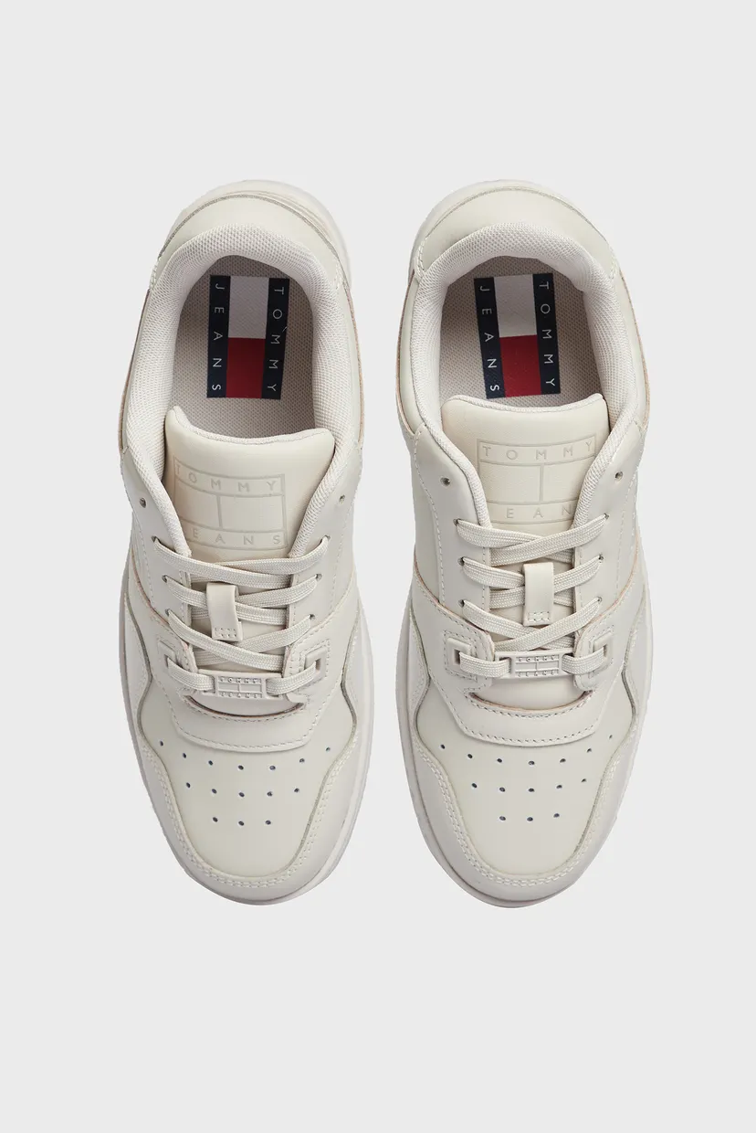 Женские белые кожаные кроссовки TJW RETRO BASKET GLOSSY 4