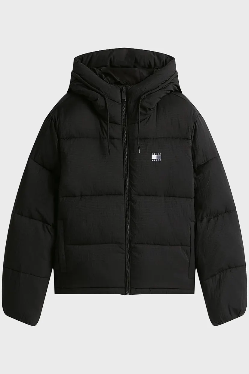 Жіноча чорна куртка HOODED PUFFER 5