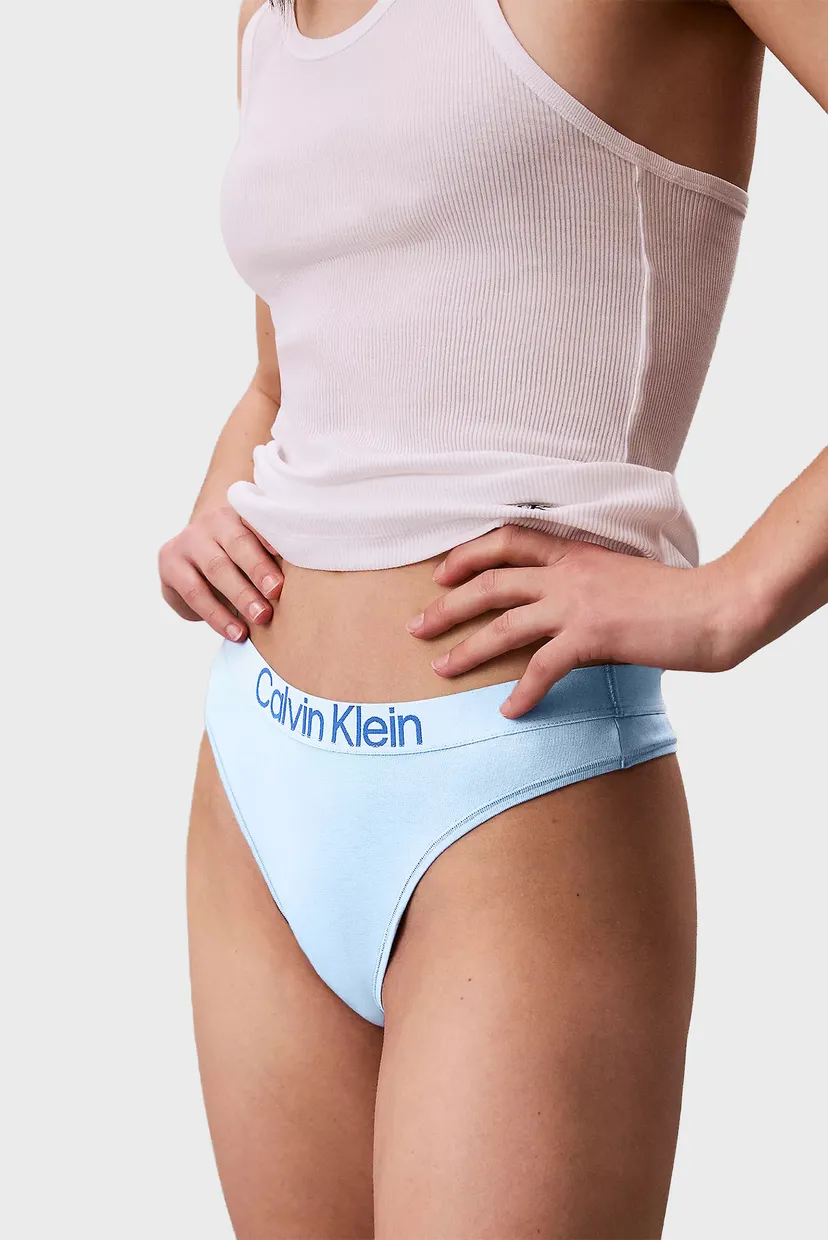 Женские голубые трусики THONG 5