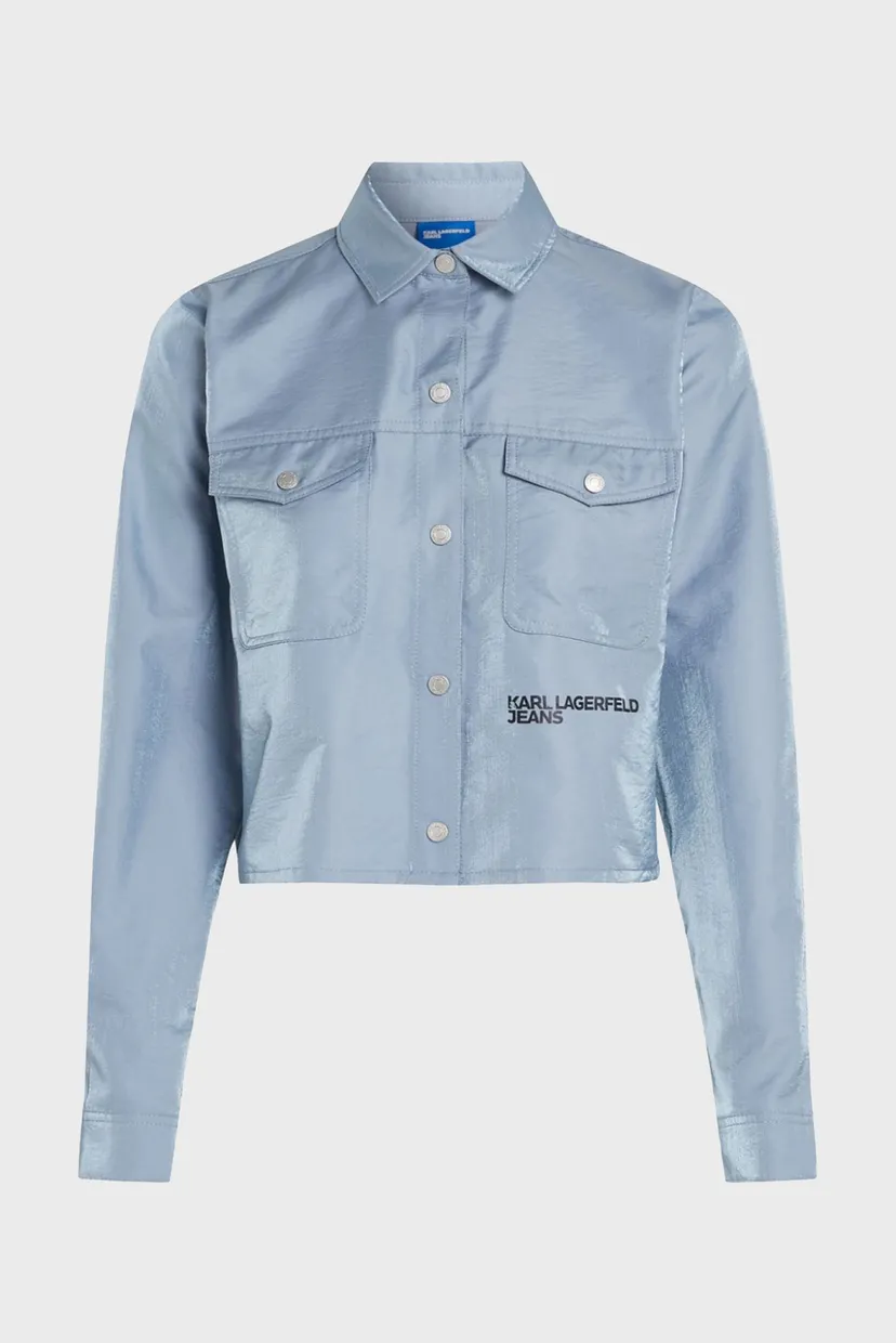 Жіноча блакитна сорочка klj boxy iridescent shirt 5