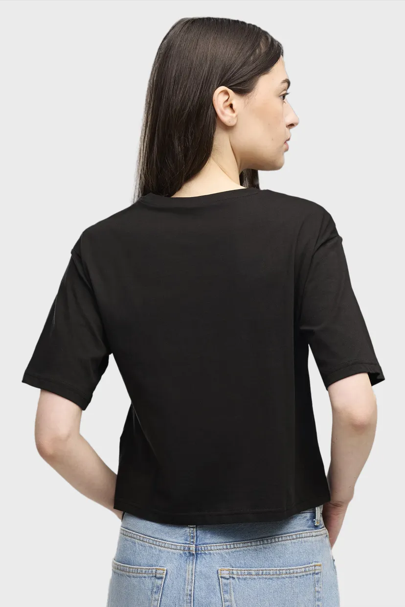 Жіноча чорна футболка ESS Cropped No. 1 Logo Relaxed Tee Women 3