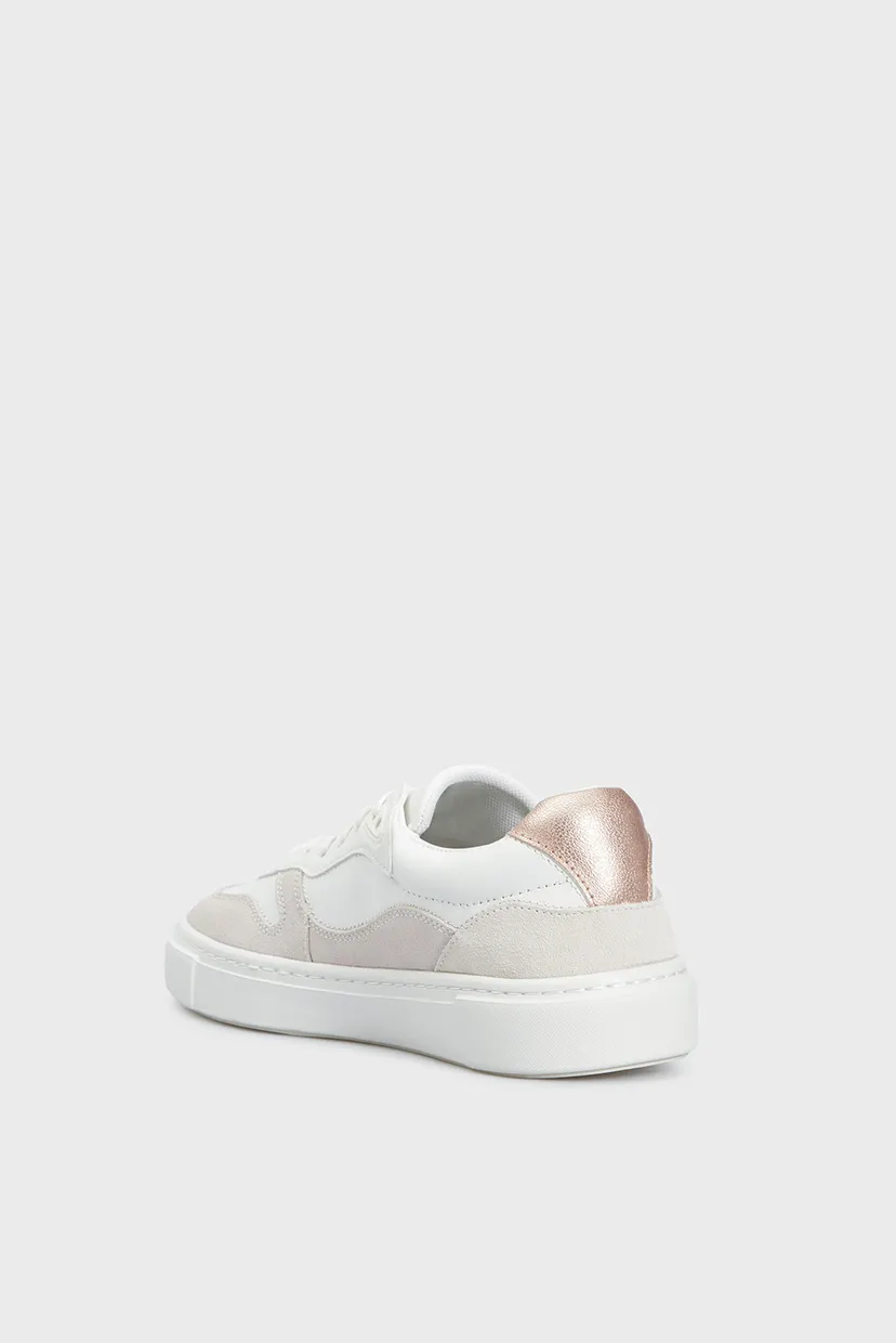 Женские белые кожаные сникерсы CUPSOLE LACE UP 5