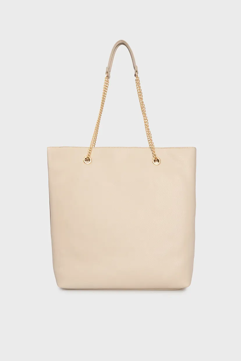 Женская бежевая сумка MINIMAL MONOGRAM CHAIN TOTE 4